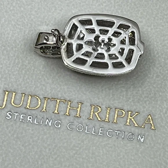Vintage Judith Ripka Sterling Silver CZ Cluster Enhancer Pendant